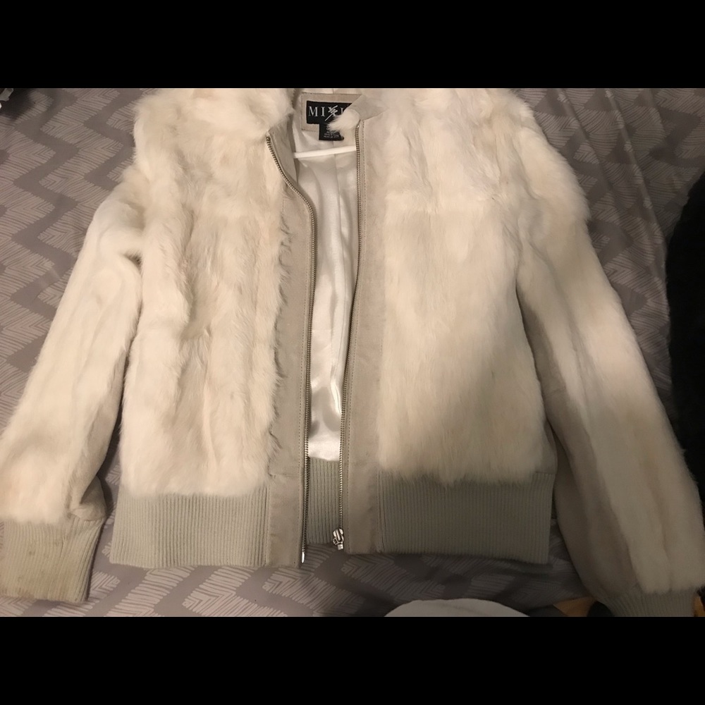 White fur coat